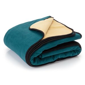 Waterproof Blanket 80”x90” Navy Teal / Butter Pecan